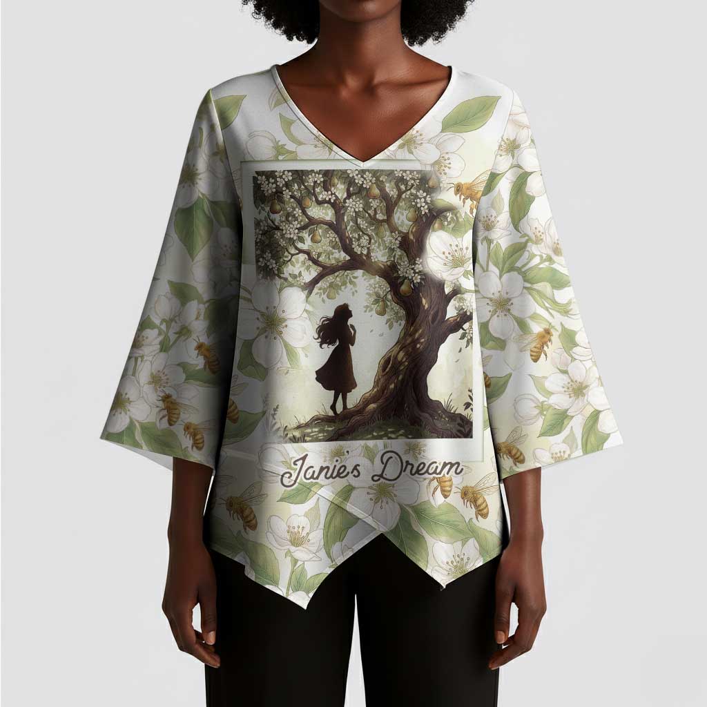 Zora Neale Hurston Kimono Sleeve Blouse Floral Illustration Featuring Janie’s Dream from Their Eyes Were Watching God - Wonder Print Shop