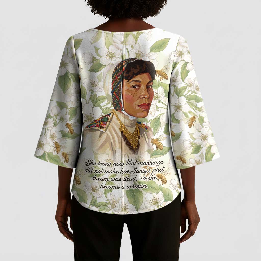 Zora Neale Hurston Kimono Sleeve Blouse Floral Illustration Featuring Janie’s Dream from Their Eyes Were Watching God - Wonder Print Shop