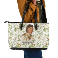 Zora Neale Hurston Leather Tote Bag Floral Illustration Featuring Janie’s Dream from Their Eyes Were Watching God - Wonder Print Shop
