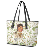 Zora Neale Hurston Leather Tote Bag Floral Illustration Featuring Janie’s Dream from Their Eyes Were Watching God - Wonder Print Shop