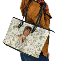 Zora Neale Hurston Leather Tote Bag Floral Illustration Featuring Janie’s Dream from Their Eyes Were Watching God - Wonder Print Shop