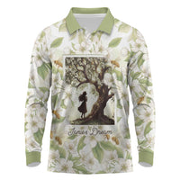 Zora Neale Hurston Long Sleeve Polo Shirt Floral Illustration Featuring Janie’s Dream from Their Eyes Were Watching God - Wonder Print Shop