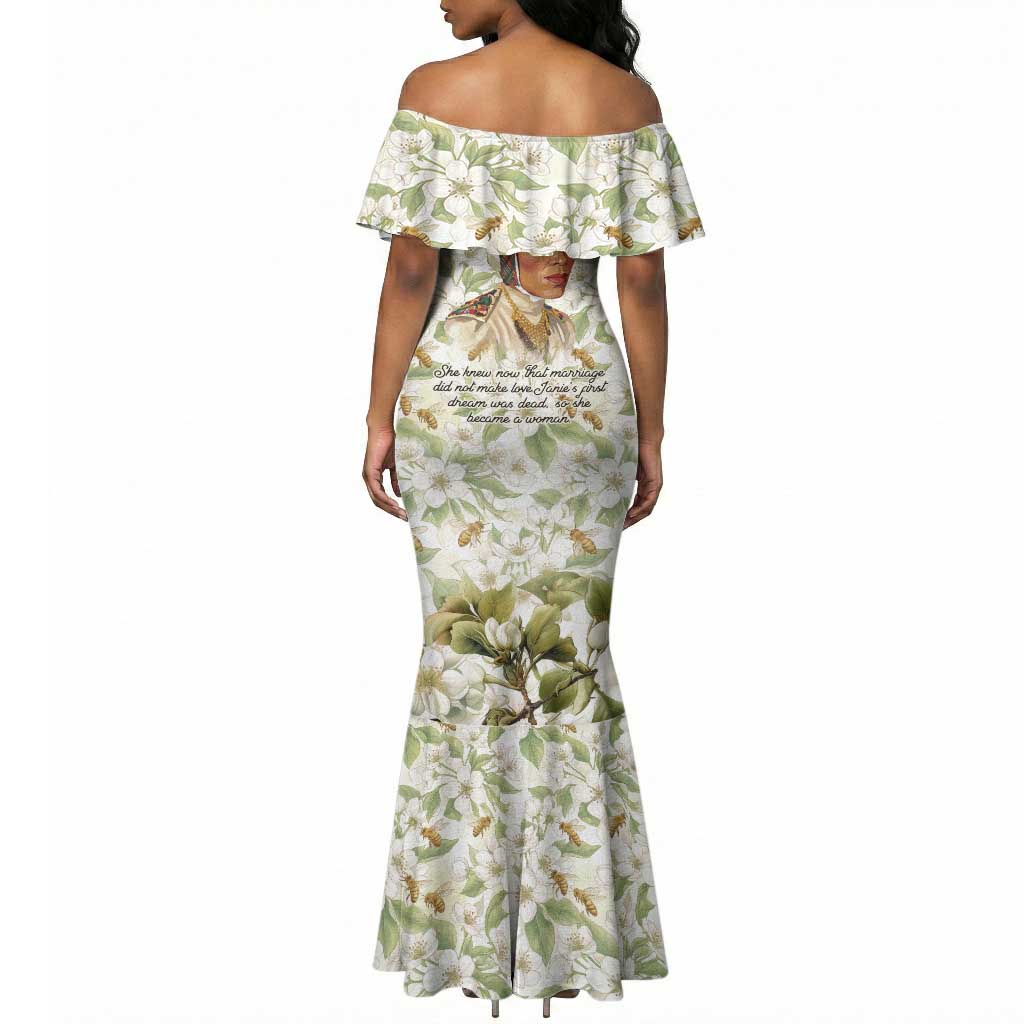 Zora Neale Hurston Mermaid Dress Floral Illustration Featuring Janie’s Dream from Their Eyes Were Watching God - Wonder Print Shop