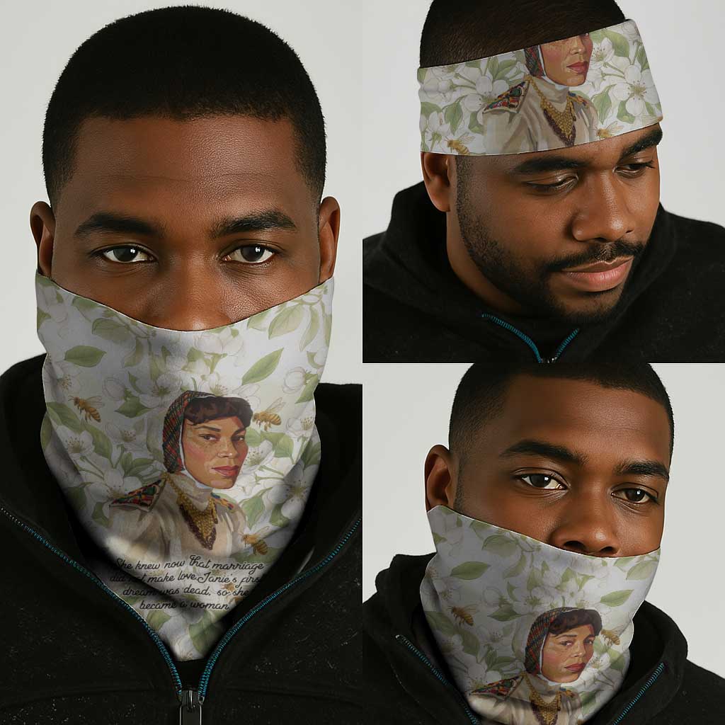 Zora Neale Hurston Neck Gaiter Floral Illustration Featuring Janie’s Dream from Their Eyes Were Watching God - Wonder Print Shop