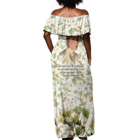 Zora Neale Hurston Off Shoulder Maxi Dress Floral Illustration Featuring Janie’s Dream from Their Eyes Were Watching God - Wonder Print Shop