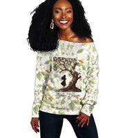 Zora Neale Hurston Off Shoulder Sweater Floral Illustration Featuring Janie’s Dream from Their Eyes Were Watching God - Wonder Print Shop
