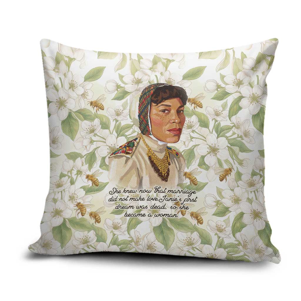 Zora Neale Hurston Pillow Cover Floral Illustration Featuring Janie’s Dream from Their Eyes Were Watching God - Wonder Print Shop