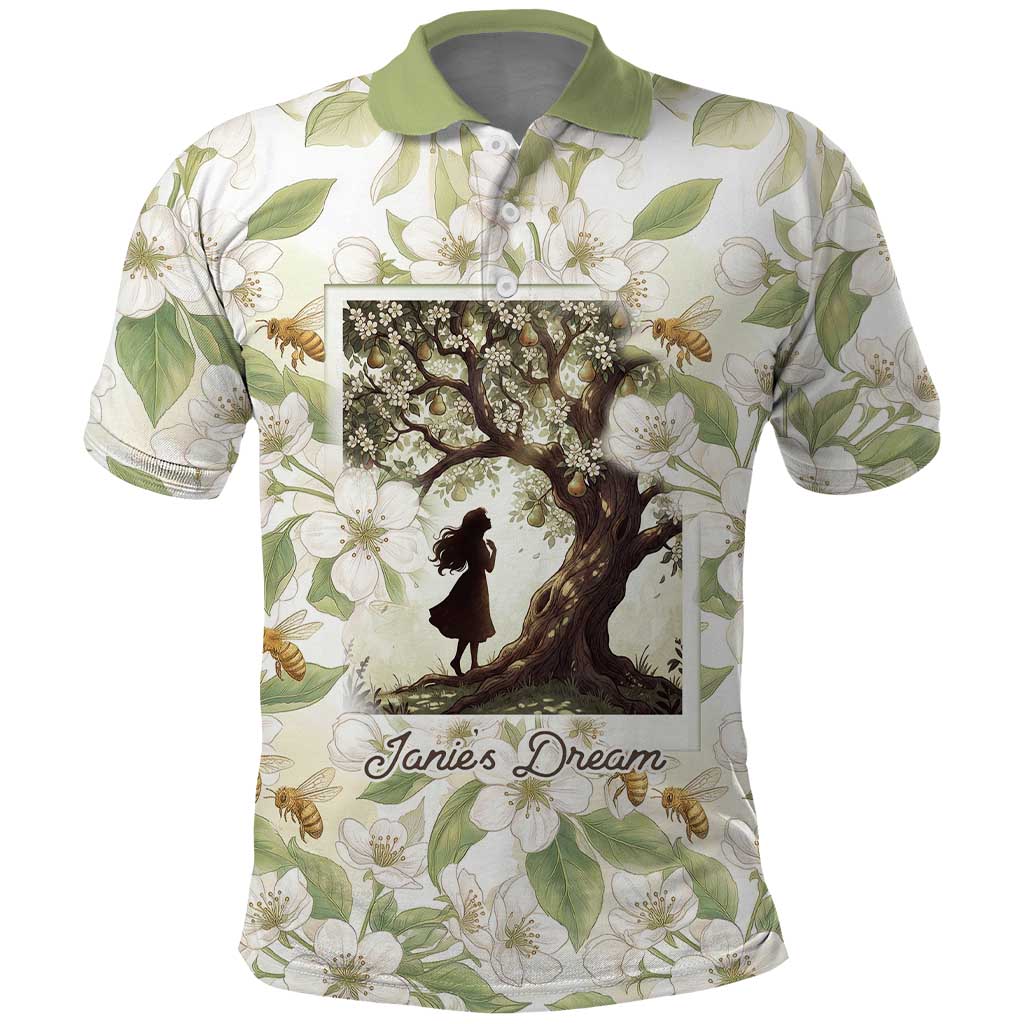 Zora Neale Hurston Polo Shirt Floral Illustration Featuring Janie’s Dream from Their Eyes Were Watching God - Wonder Print Shop
