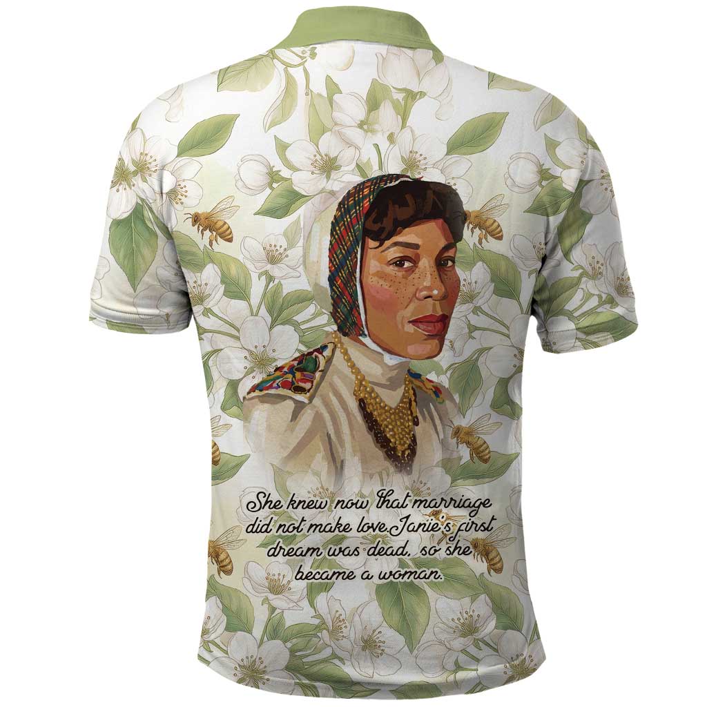 Zora Neale Hurston Polo Shirt Floral Illustration Featuring Janie’s Dream from Their Eyes Were Watching God - Wonder Print Shop
