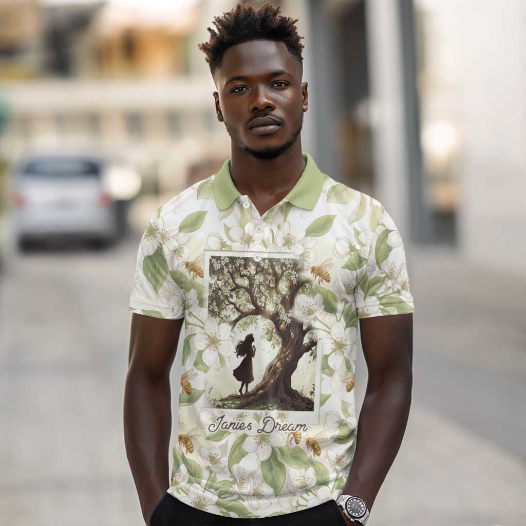 Zora Neale Hurston Polo Shirt Floral Illustration Featuring Janie’s Dream from Their Eyes Were Watching God - Wonder Print Shop