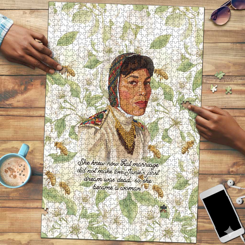 Zora Neale Hurston Puzzle Floral Illustration Featuring Janie’s Dream from Their Eyes Were Watching God - Wonder Print Shop