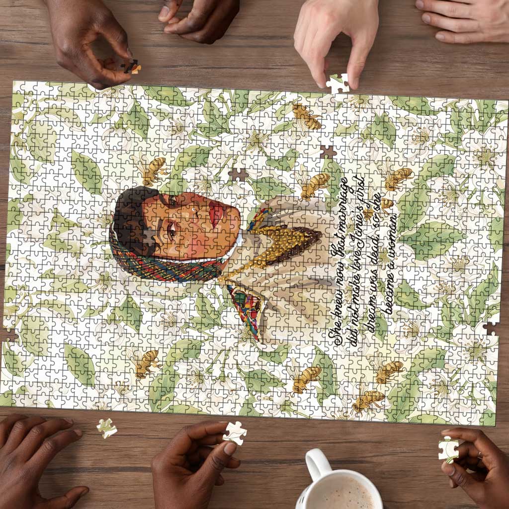 Zora Neale Hurston Puzzle Floral Illustration Featuring Janie’s Dream from Their Eyes Were Watching God - Wonder Print Shop