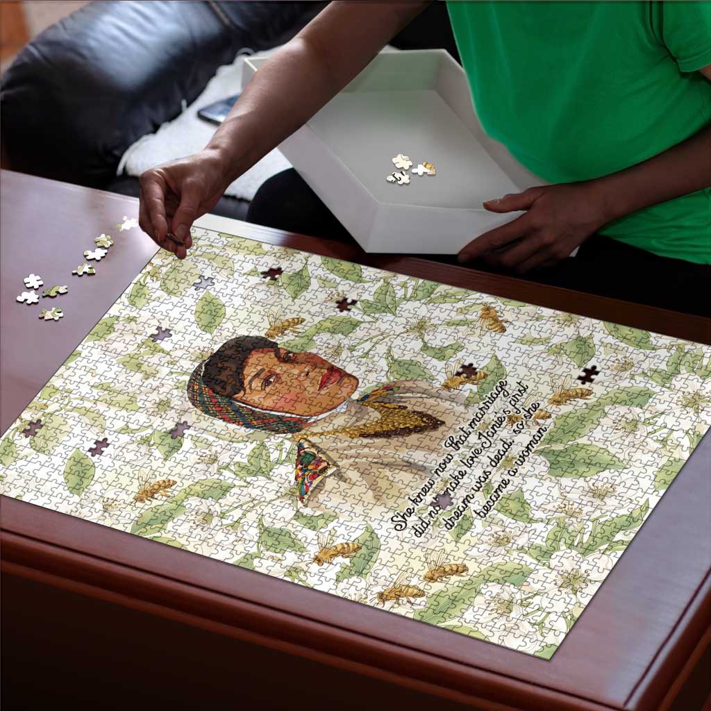 Zora Neale Hurston Puzzle Floral Illustration Featuring Janie’s Dream from Their Eyes Were Watching God - Wonder Print Shop