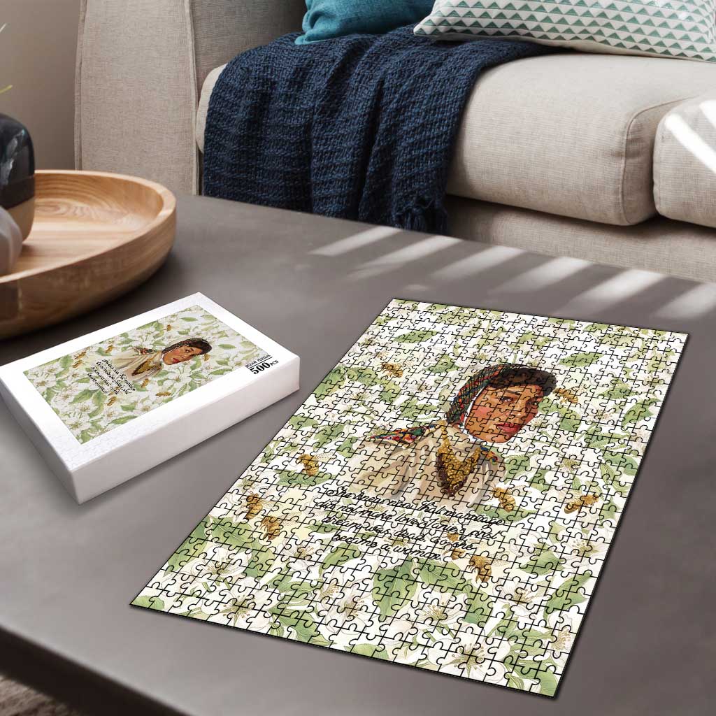 Zora Neale Hurston Puzzle Floral Illustration Featuring Janie’s Dream from Their Eyes Were Watching God - Wonder Print Shop