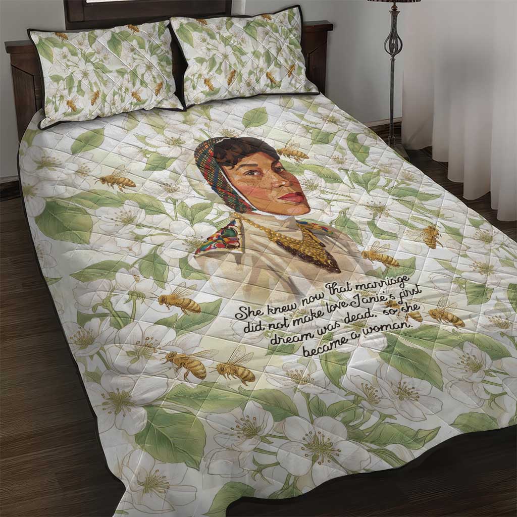 Zora Neale Hurston Quilt Bed Set Floral Illustration Featuring Janie’s Dream from Their Eyes Were Watching God - Wonder Print Shop