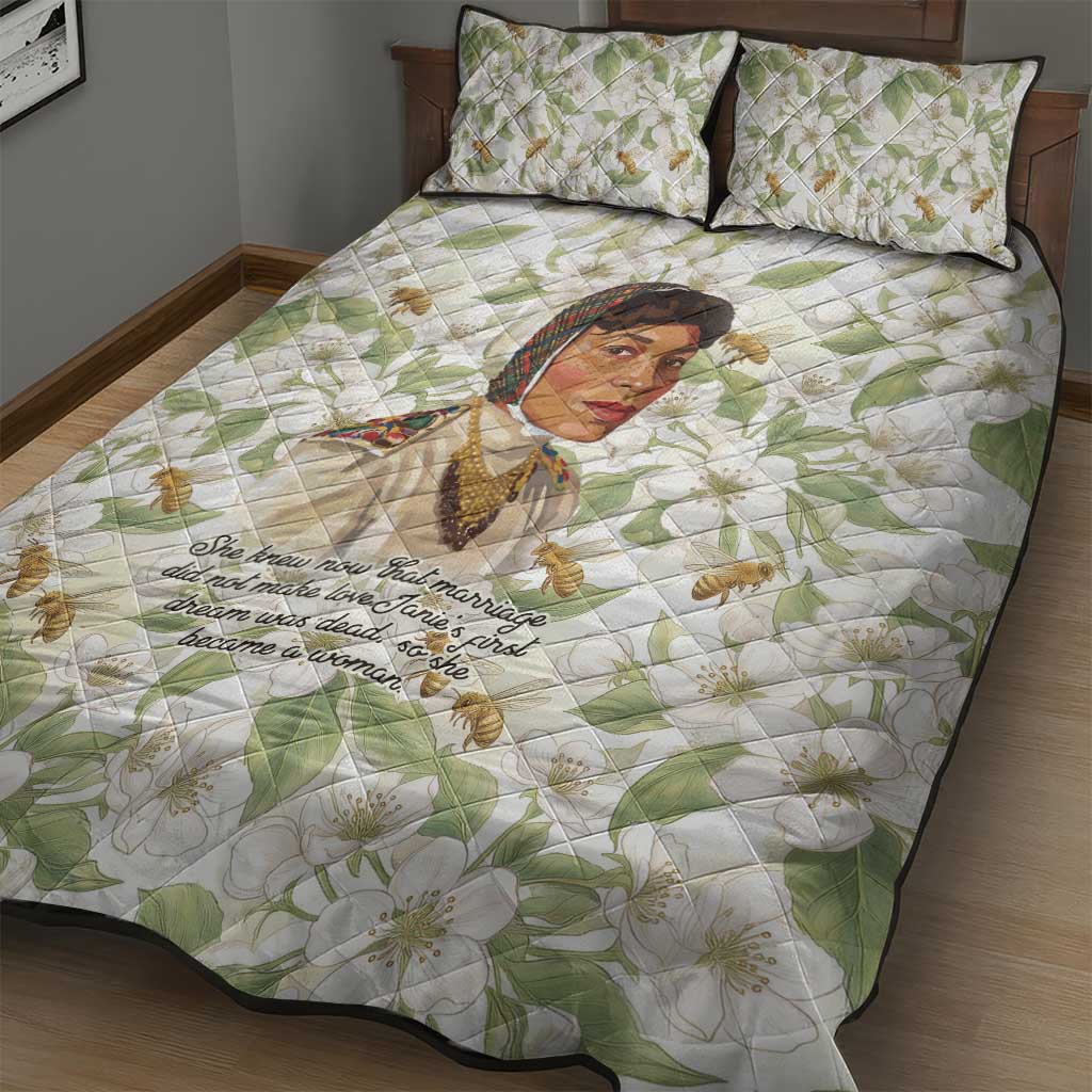 Zora Neale Hurston Quilt Bed Set Floral Illustration Featuring Janie’s Dream from Their Eyes Were Watching God - Wonder Print Shop
