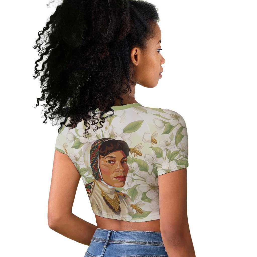 Zora Neale Hurston Raglan Cropped T shirt Floral Illustration Featuring Janie’s Dream from Their Eyes Were Watching God - Wonder Print Shop