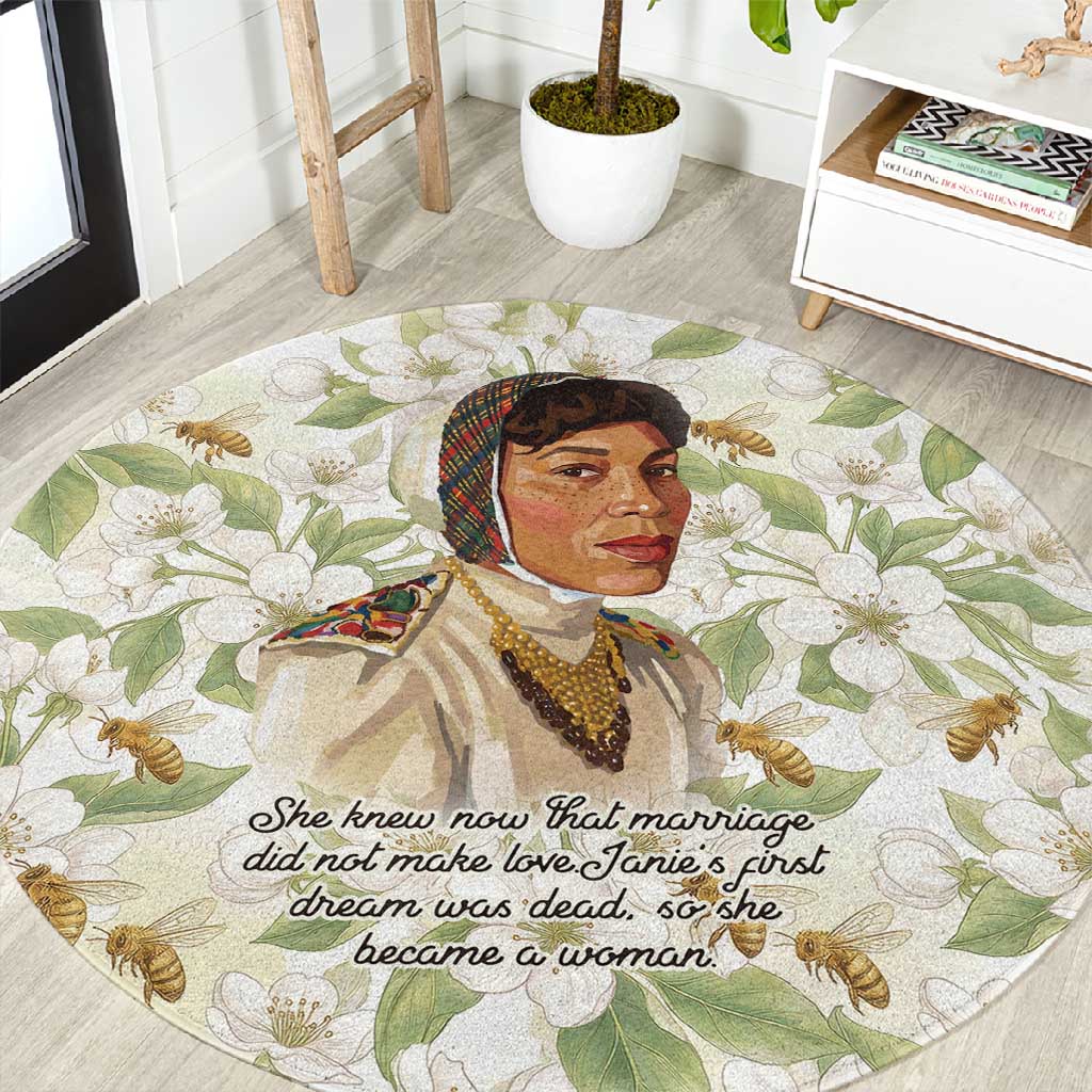 Zora Neale Hurston Round Carpet Floral Illustration Featuring Janie’s Dream from Their Eyes Were Watching God - Wonder Print Shop