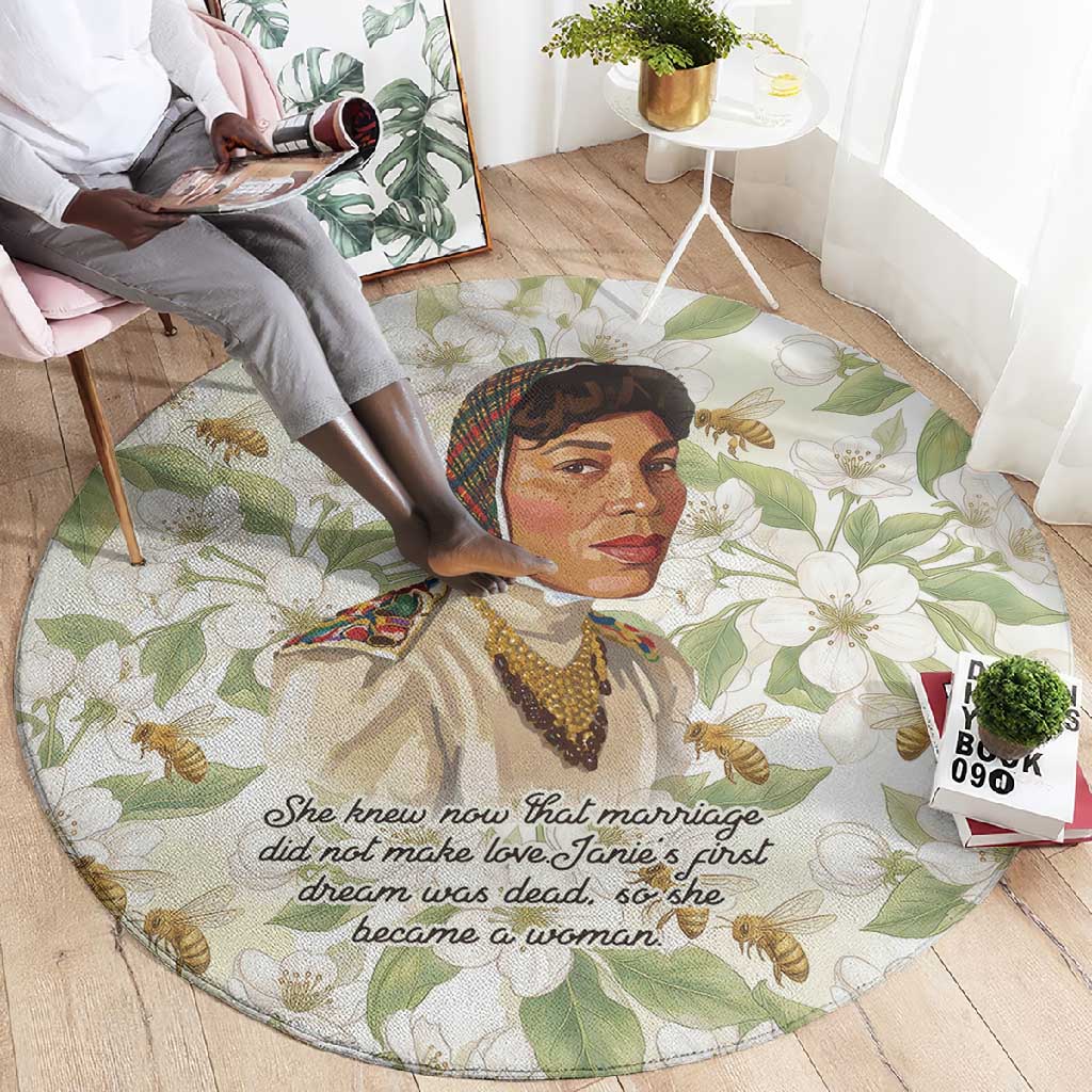 Zora Neale Hurston Round Carpet Floral Illustration Featuring Janie’s Dream from Their Eyes Were Watching God - Wonder Print Shop