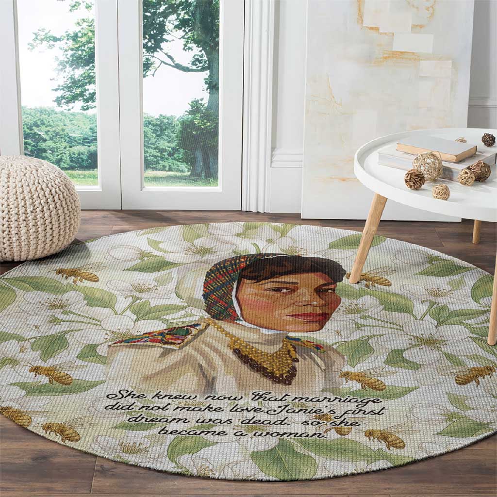 Zora Neale Hurston Round Carpet Floral Illustration Featuring Janie’s Dream from Their Eyes Were Watching God - Wonder Print Shop