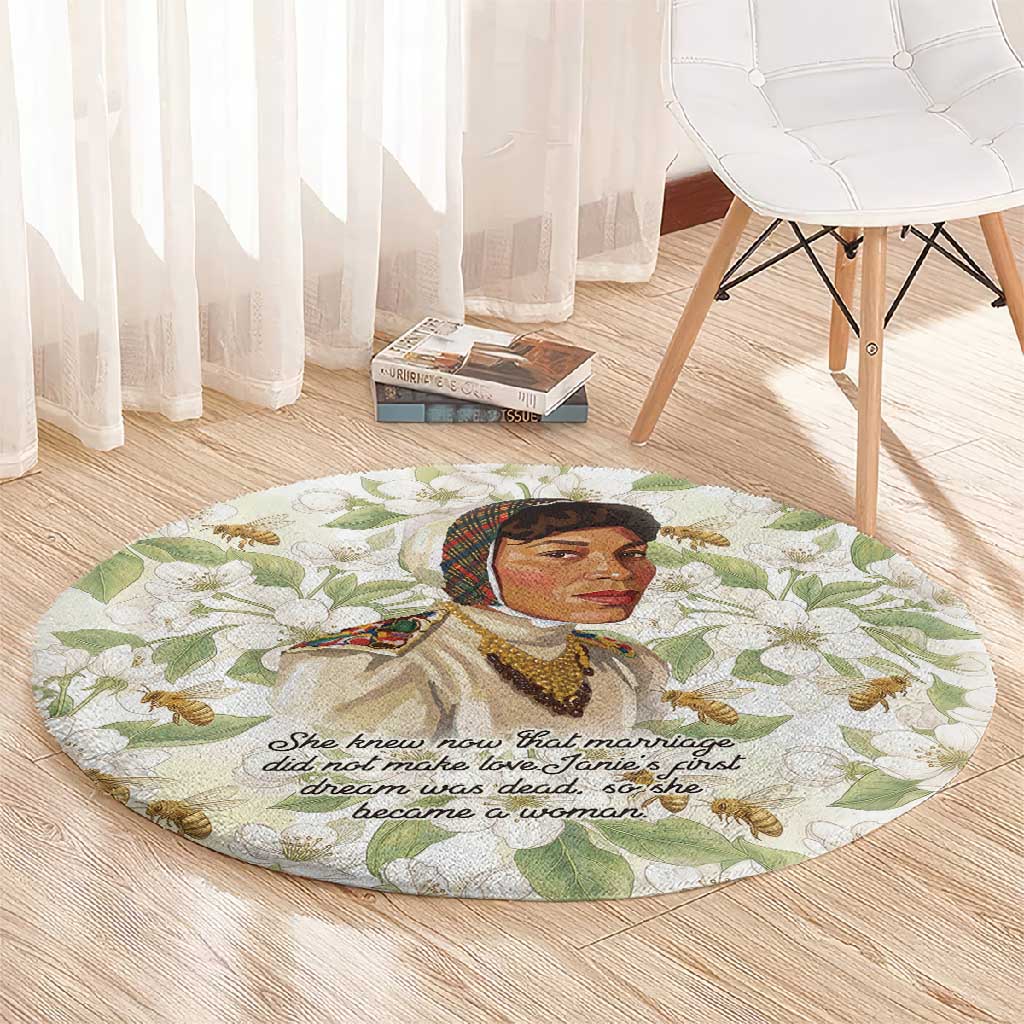 Zora Neale Hurston Round Carpet Floral Illustration Featuring Janie’s Dream from Their Eyes Were Watching God - Wonder Print Shop