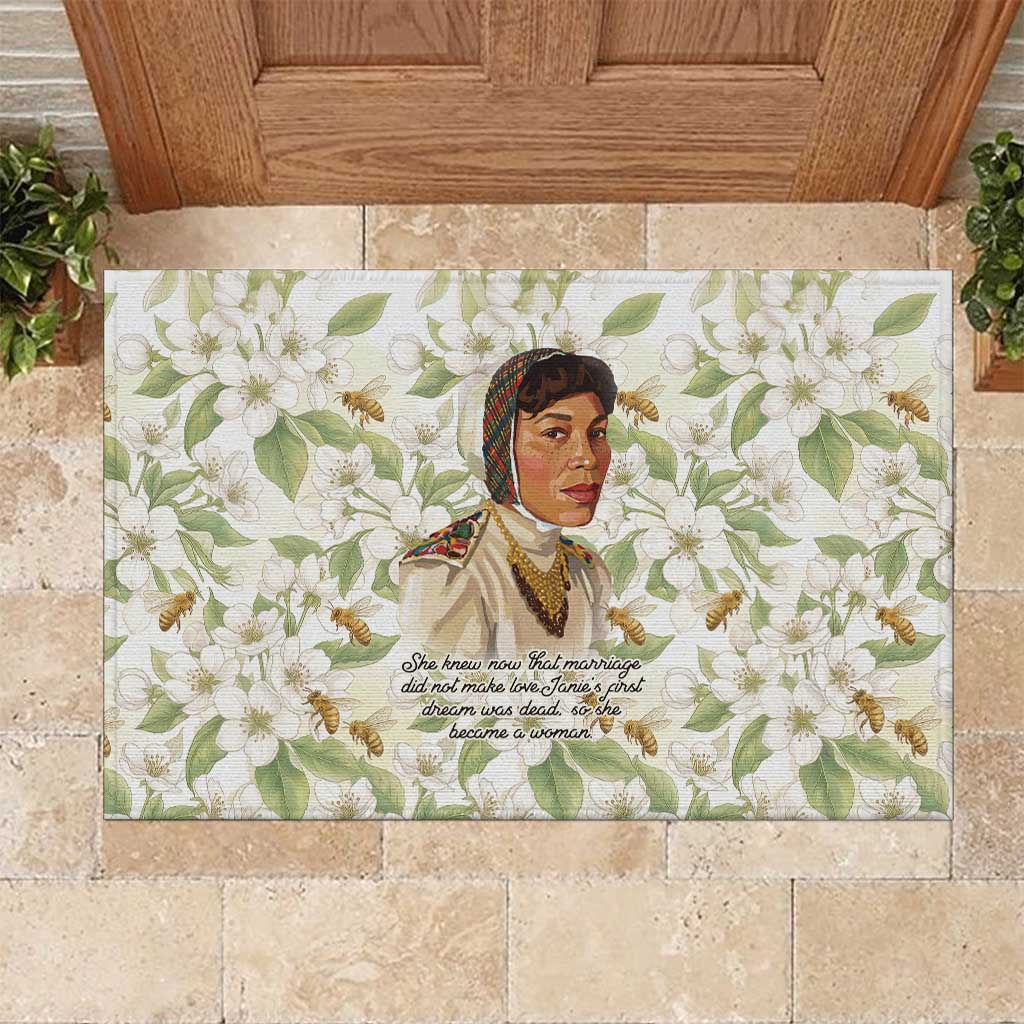 Zora Neale Hurston Rubber Doormat Floral Illustration Featuring Janie’s Dream from Their Eyes Were Watching God - Wonder Print Shop