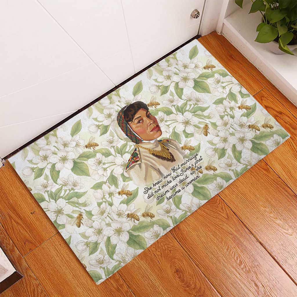 Zora Neale Hurston Rubber Doormat Floral Illustration Featuring Janie’s Dream from Their Eyes Were Watching God - Wonder Print Shop