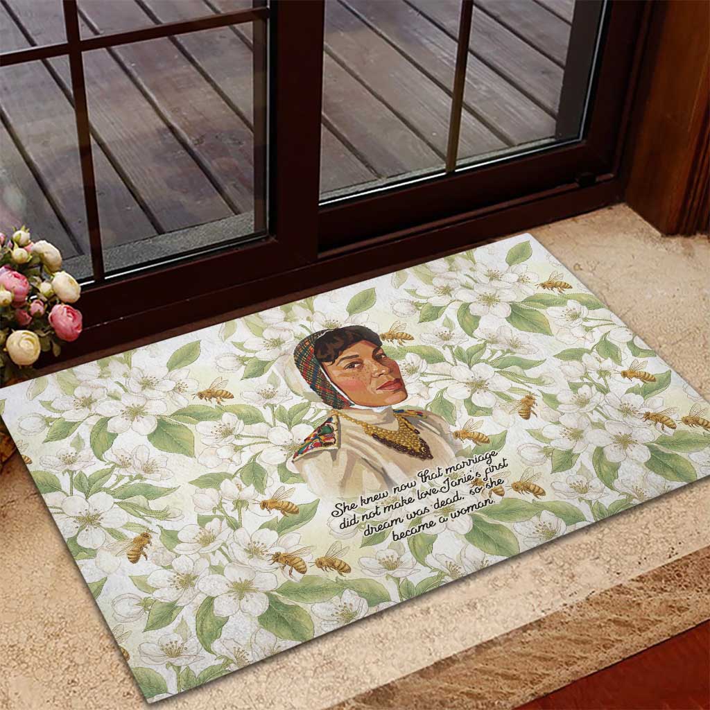 Zora Neale Hurston Rubber Doormat Floral Illustration Featuring Janie’s Dream from Their Eyes Were Watching God - Wonder Print Shop