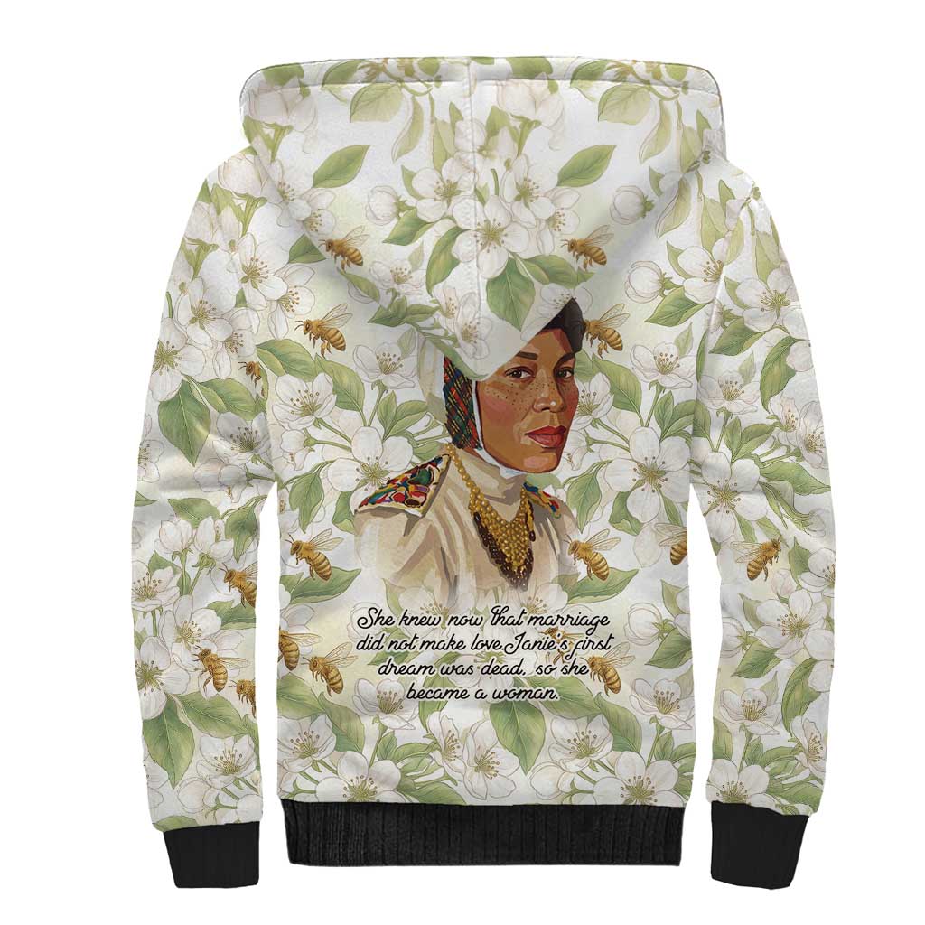Zora Neale Hurston Sherpa Hoodie Floral Illustration Featuring Janie’s Dream from Their Eyes Were Watching God - Wonder Print Shop