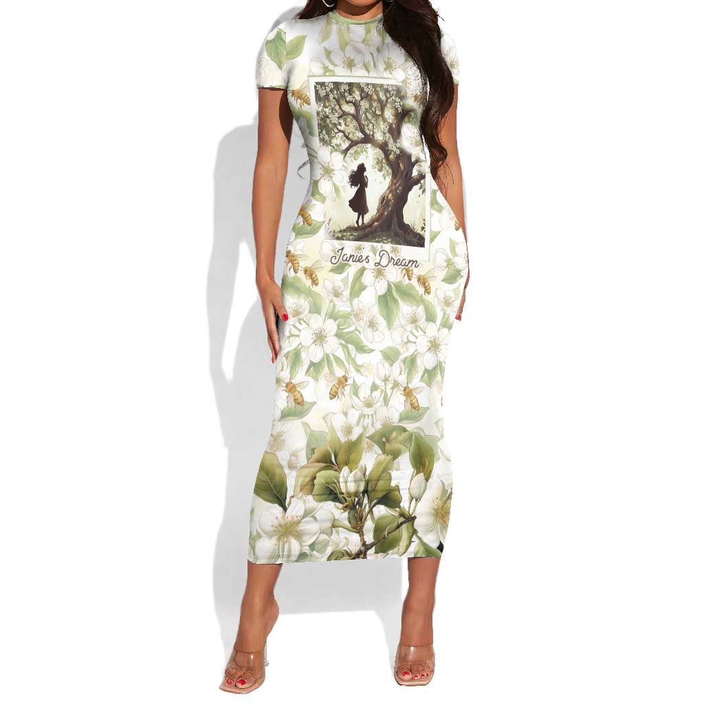 Zora Neale Hurston Short Sleeve Bodycon Dress Floral Illustration Featuring Janie’s Dream from Their Eyes Were Watching God - Wonder Print Shop