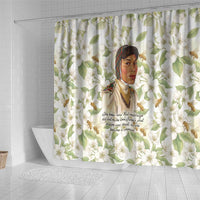 Zora Neale Hurston Shower Curtain Floral Illustration Featuring Janie’s Dream from Their Eyes Were Watching God - Wonder Print Shop