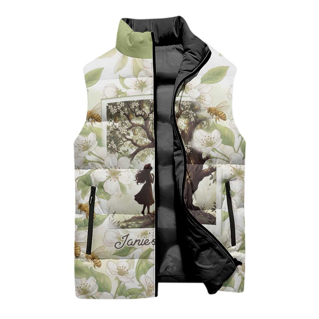 Zora Neale Hurston Sleeveless Puffer Jacket Floral Illustration Featuring Janie’s Dream from Their Eyes Were Watching God - Wonder Print Shop