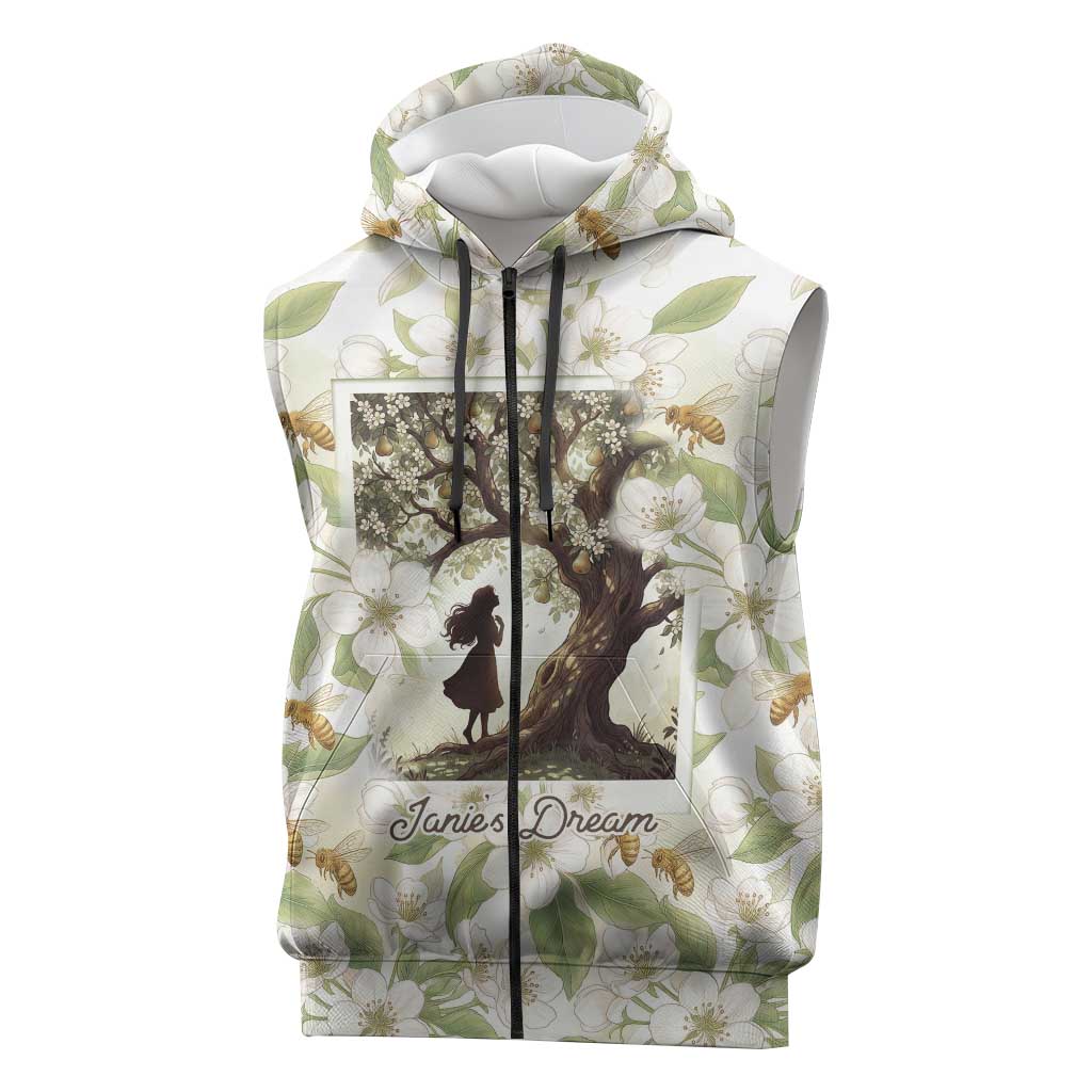 Zora Neale Hurston Sleeveless Zip Hoodie Floral Illustration Featuring Janie’s Dream from Their Eyes Were Watching God - Wonder Print Shop