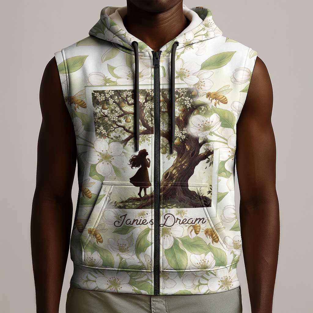 Zora Neale Hurston Sleeveless Zip Hoodie Floral Illustration Featuring Janie’s Dream from Their Eyes Were Watching God - Wonder Print Shop