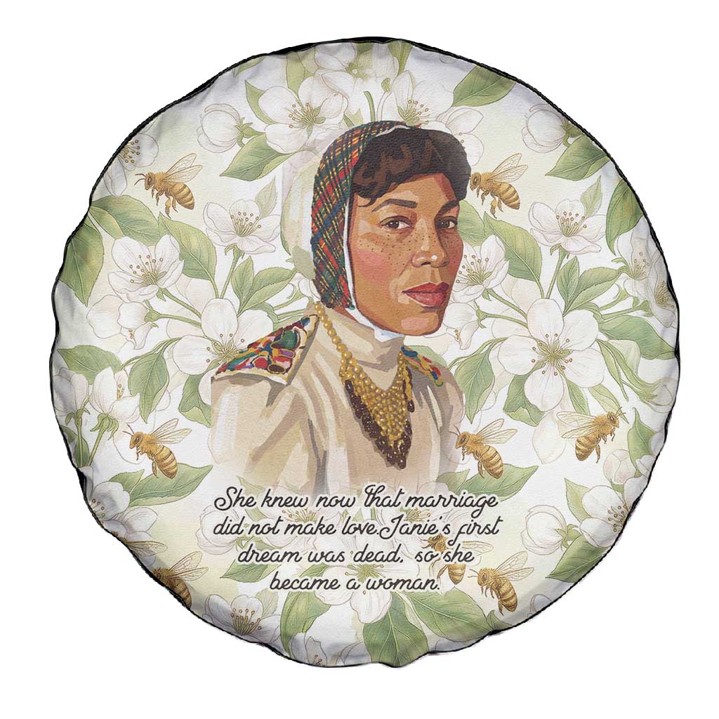 Zora Neale Hurston Spare Tire Cover Floral Illustration Featuring Janie’s Dream from Their Eyes Were Watching God - Wonder Print Shop