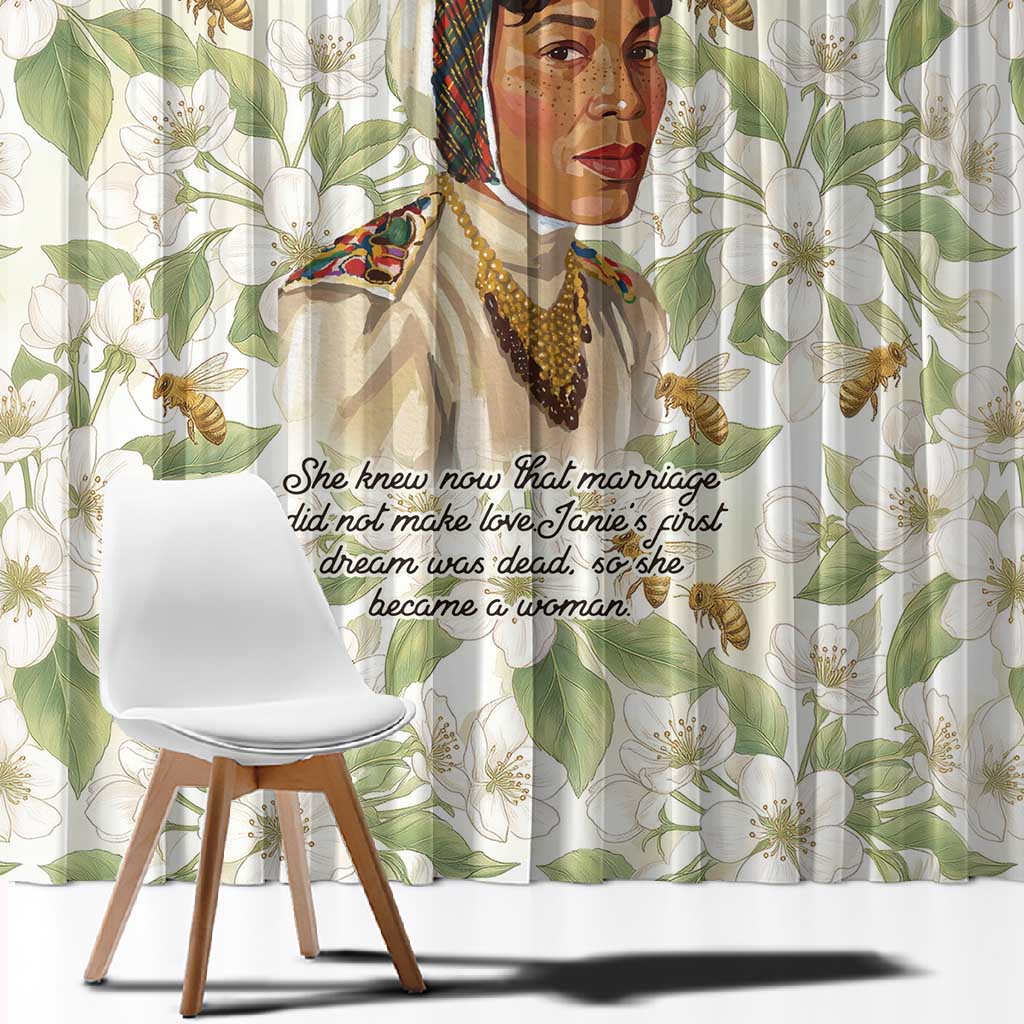 Zora Neale Hurston Window Curtain Floral Illustration Featuring Janie’s Dream from Their Eyes Were Watching God - Wonder Print Shop
