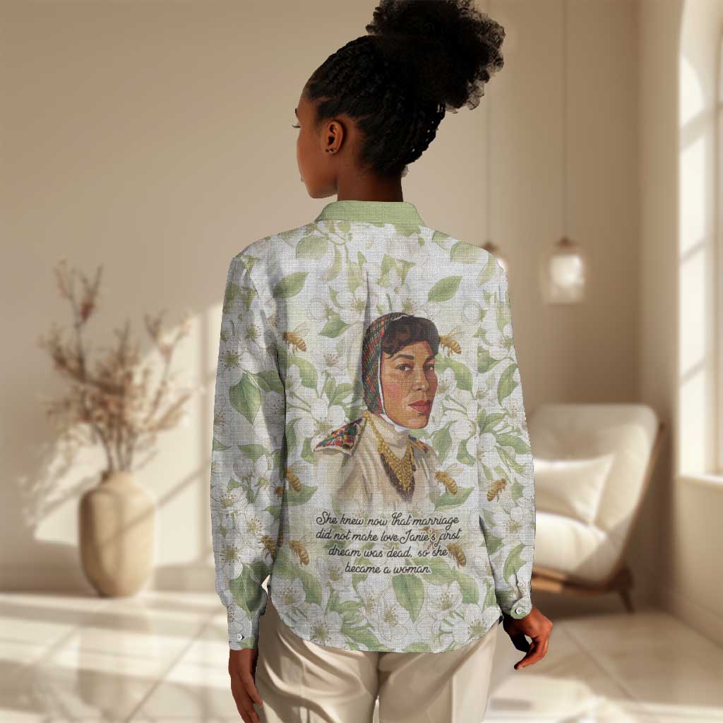 Zora Neale Hurston Women Casual Shirt Floral Illustration Featuring Janie’s Dream from Their Eyes Were Watching God - Wonder Print Shop