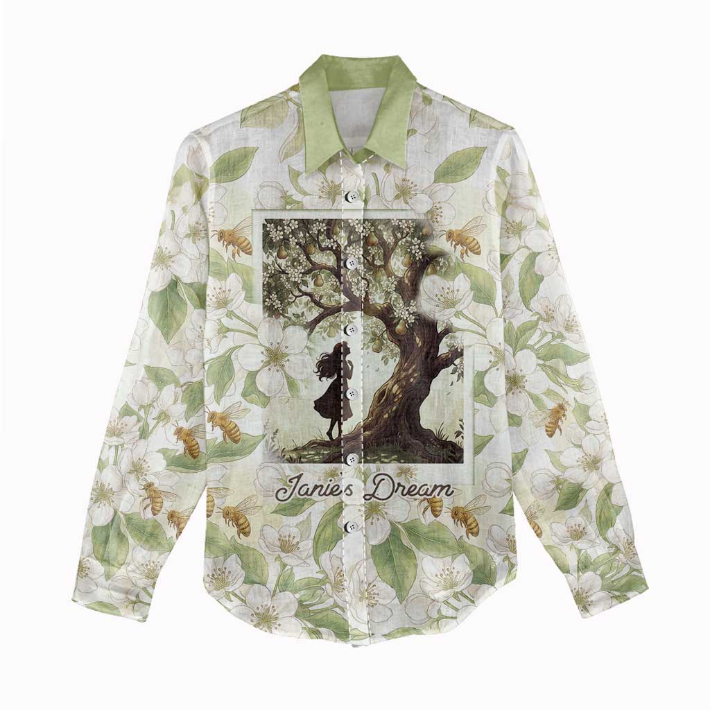 Zora Neale Hurston Women Casual Shirt Floral Illustration Featuring Janie’s Dream from Their Eyes Were Watching God - Wonder Print Shop
