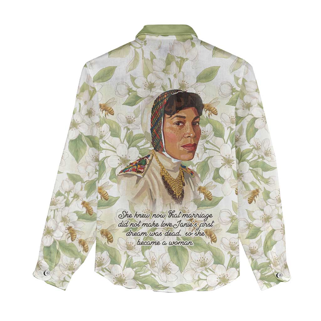 Zora Neale Hurston Women Casual Shirt Floral Illustration Featuring Janie’s Dream from Their Eyes Were Watching God - Wonder Print Shop
