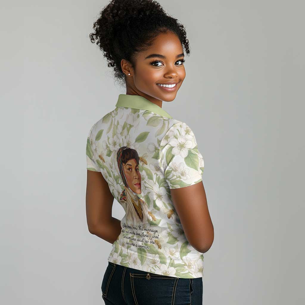 Zora Neale Hurston Women Polo Shirt Floral Illustration Featuring Janie’s Dream from Their Eyes Were Watching God - Wonder Print Shop