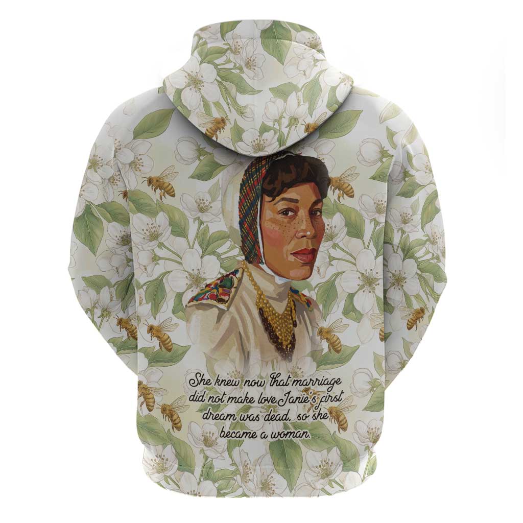 Zora Neale Hurston Zip Hoodie Floral Illustration Featuring Janie’s Dream from Their Eyes Were Watching God - Wonder Print Shop