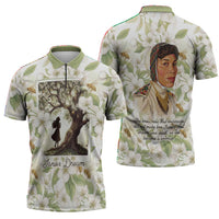Zora Neale Hurston Zipper Polo Shirt Floral Illustration Featuring Janie’s Dream from Their Eyes Were Watching God - Wonder Print Shop