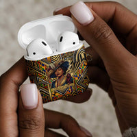 Zora Neale Hurston AirPods Case Bold Kente and Art Deco Pattern - I Am Not Tragically Colored - Wonder Print Shop