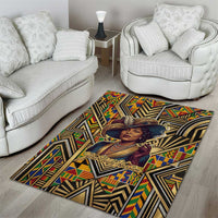 Zora Neale Hurston Area Rug Bold Kente and Art Deco Pattern - I Am Not Tragically Colored - Wonder Print Shop