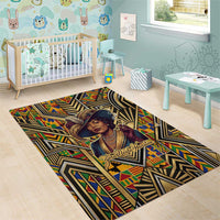 Zora Neale Hurston Area Rug Bold Kente and Art Deco Pattern - I Am Not Tragically Colored - Wonder Print Shop
