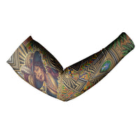 Zora Neale Hurston Arm Sleeves Bold Kente and Art Deco Pattern - I Am Not Tragically Colored - Wonder Print Shop