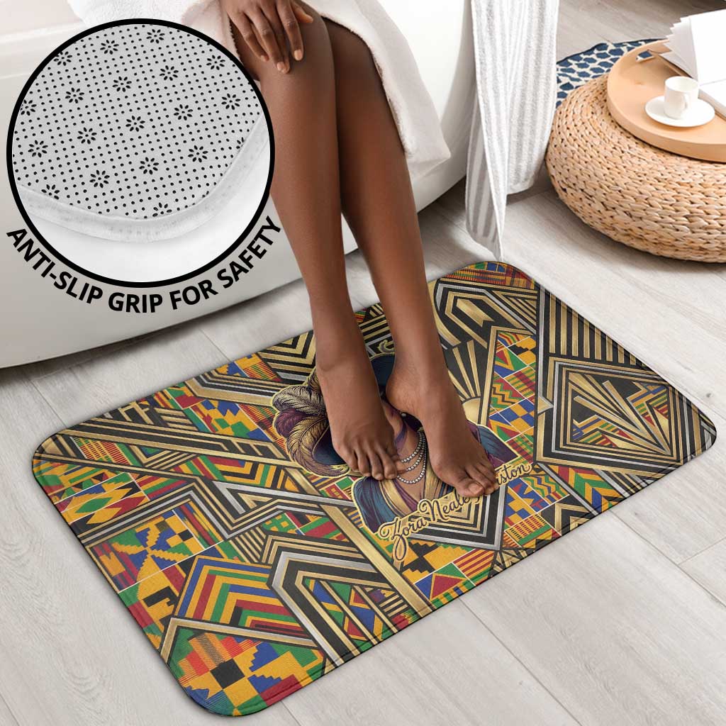 Zora Neale Hurston Bathroom Set Bold Kente and Art Deco Pattern - I Am Not Tragically Colored - Wonder Print Shop