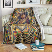 Zora Neale Hurston Blanket Bold Kente and Art Deco Pattern - I Am Not Tragically Colored - Wonder Print Shop