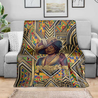 Zora Neale Hurston Blanket Bold Kente and Art Deco Pattern - I Am Not Tragically Colored - Wonder Print Shop