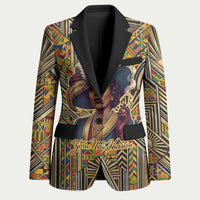 Zora Neale Hurston Blazer Bold Kente and Art Deco Pattern - I Am Not Tragically Colored - Wonder Print Shop